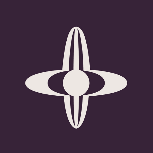 A stylized white symbol on a dark purple background, depicting an oval intersected by elongated ovals, resembles designs linked to guided breathwork practices. Enjoy a free 3-month membership to the Othership Breathwork App with your Blume subscription.