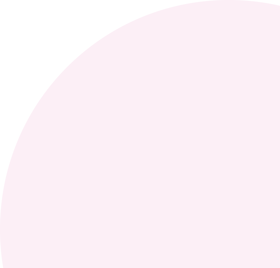 A minimalist design featuring a large, pale pink circle against a white background, with the circles bottom left partially cut off by the image edge.